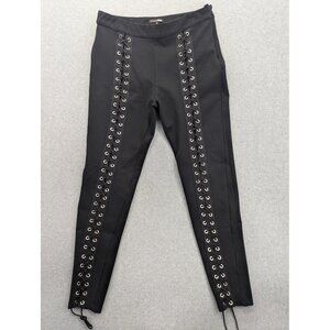 Fashion Nova Pants Womens XL Black Lace Up Grommet Skinny Stretch High Rise